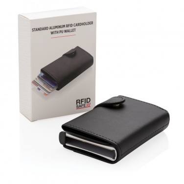 Logotrade promotional giveaway picture of: Standard aluminium RFID cardholder with PU wallet