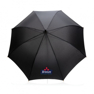 Logo trade business gift photo of: 23" Impact AWARE™ RPET 190T auto open bamboo umbrella
