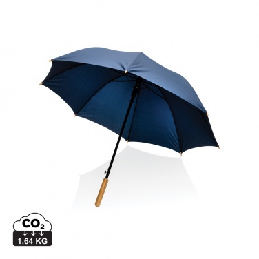 Logotrade promotional products photo of: 23" Impact AWARE™ RPET 190T auto open bamboo umbrella