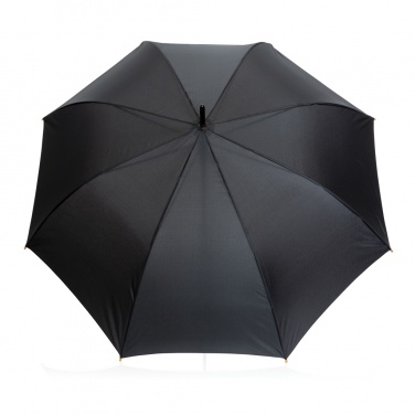 Logo trade promotional gifts image of: 27" Impact AWARE™ RPET 190T auto open bamboo umbrella