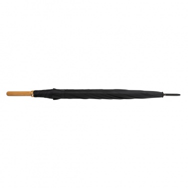 Logo trade promotional item photo of: 27" Impact AWARE™ RPET 190T auto open bamboo umbrella
