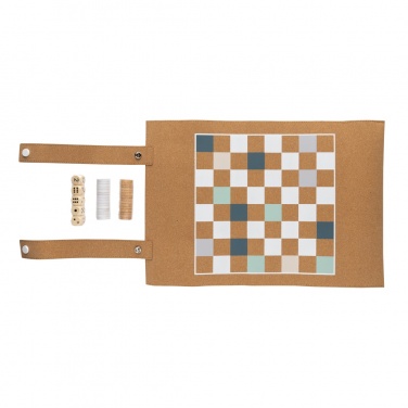 Logo trade promotional merchandise image of: Britton cork foldable backgammon and checkers game set