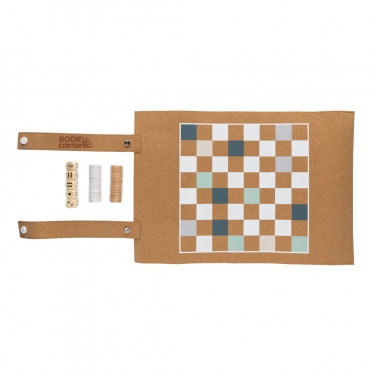 Logotrade promotional merchandise image of: Britton cork foldable backgammon and checkers game set