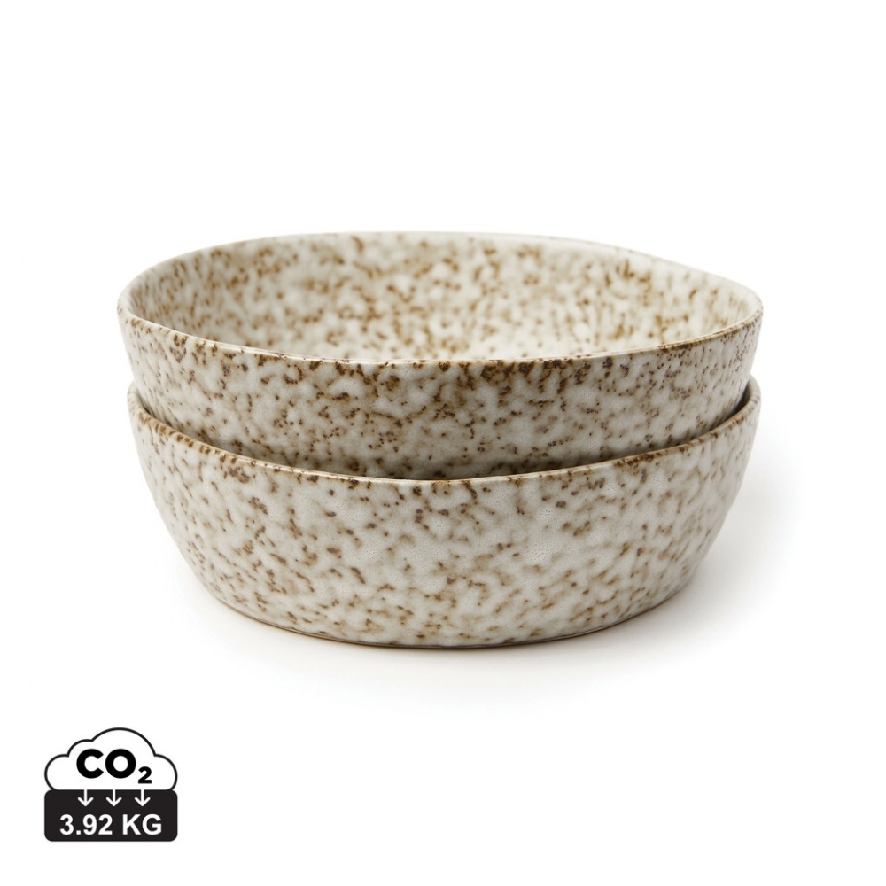 Logo trade corporate gifts picture of: VINGA Nuvem stoneware mini bowl, 2 pcs set
