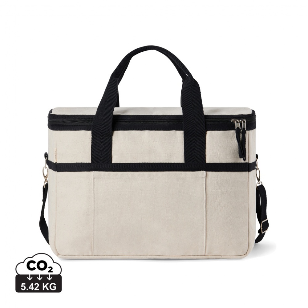 Logo trade corporate gifts image of: VINGA Volonne AWARE™ recycled canvas cooler basket