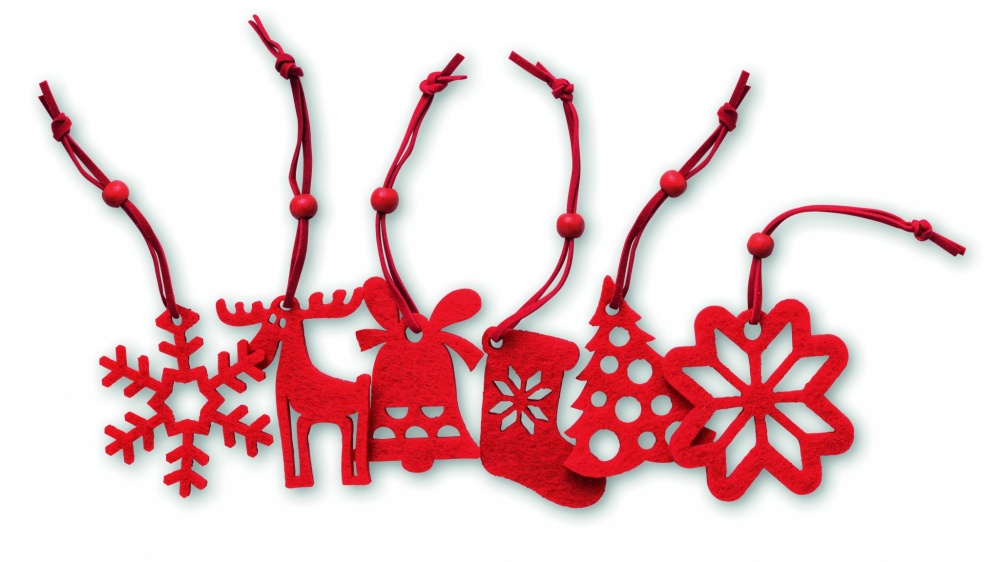 Logo trade promotional items picture of: Set of 6 felt tree hangers