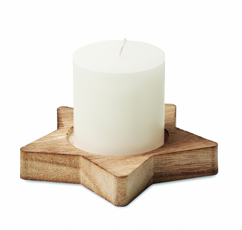 Logo trade promotional gift photo of: Candle on star wooden base