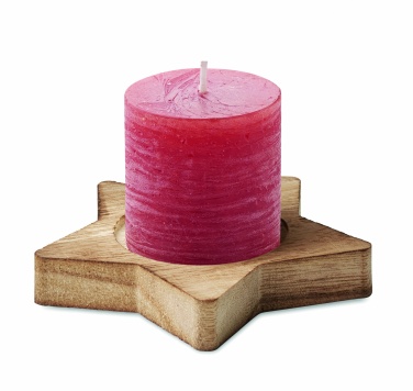 Logo trade promotional merchandise photo of: Candle on star wooden base