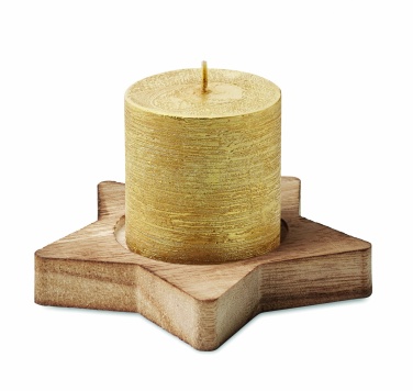 Logo trade promotional gifts image of: Candle on star wooden base