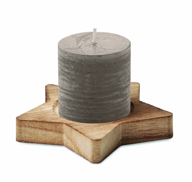 Logo trade promotional gifts picture of: Candle on star wooden base