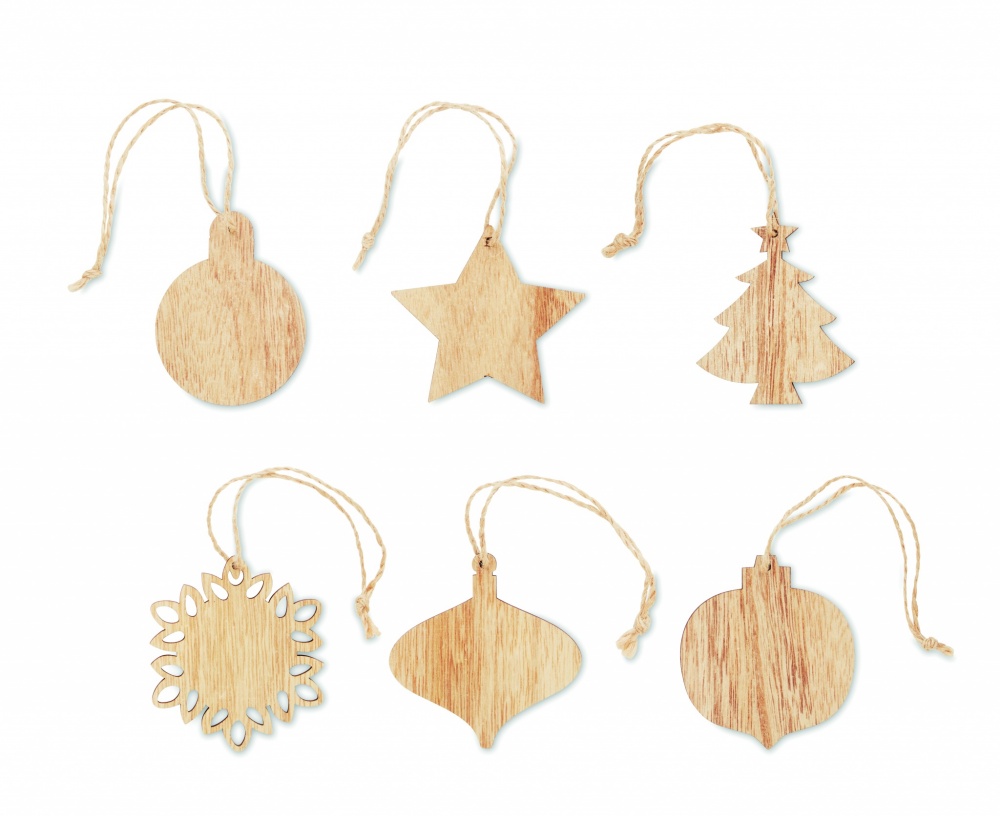 Logotrade promotional giveaways photo of: Set of wooden Xmas ornaments