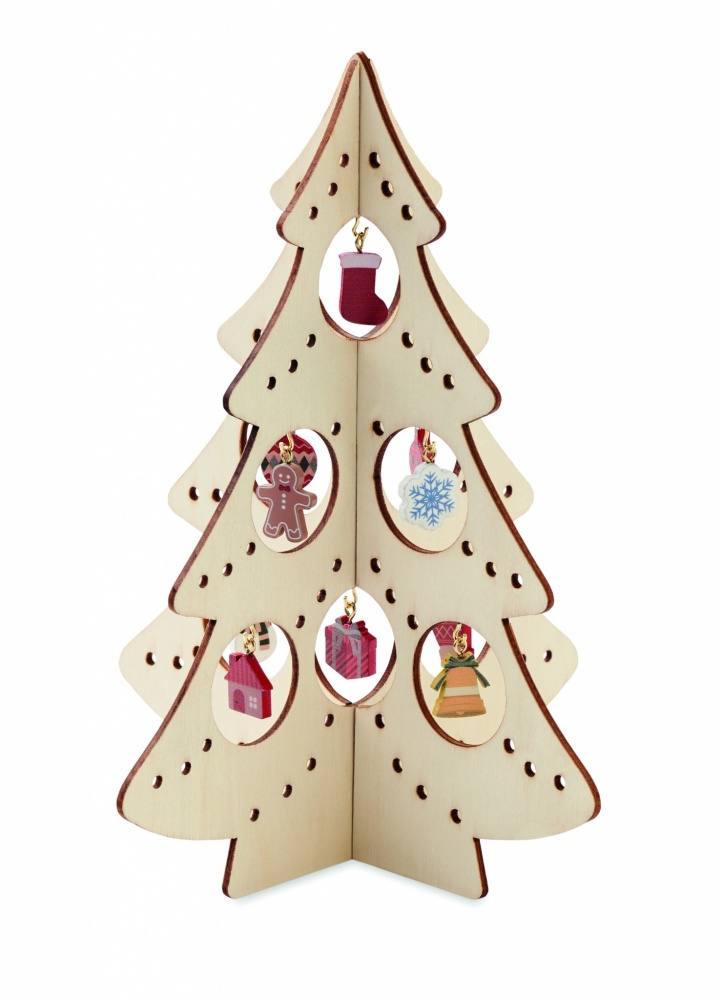 Logotrade promotional giveaway image of: Wooden Xmas tree decoration