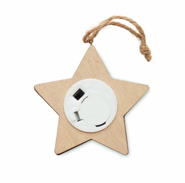 Logo trade promotional product photo of: Wooden weed star with lights