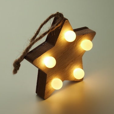 Logotrade promotional product image of: Wooden weed star with lights