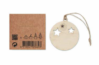 Logo trade corporate gifts image of: Wooden bauble shape hanger
