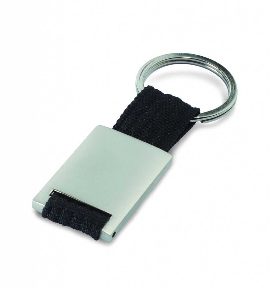 Logo trade promotional merchandise picture of: Metal rectangular key ring Espoo