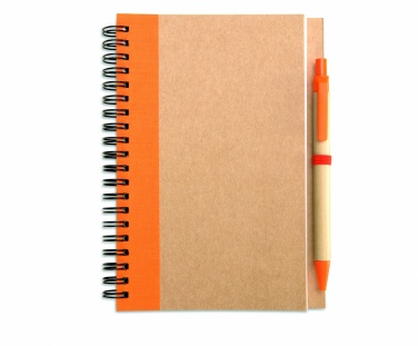 Logo trade promotional products image of: B6 recycled notebook with pen