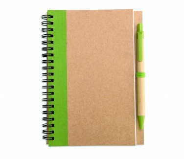 Logo trade promotional items picture of: B6 recycled notebook with pen