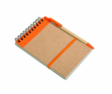 Logo trade promotional gifts image of: A6 recycled notepad with pen