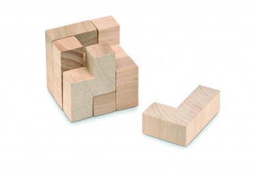 Logo trade promotional giveaways image of: Wooden puzzle in cotton pouch