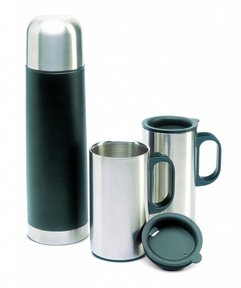 Logo trade corporate gifts picture of: Insulation flask with 2 mugs