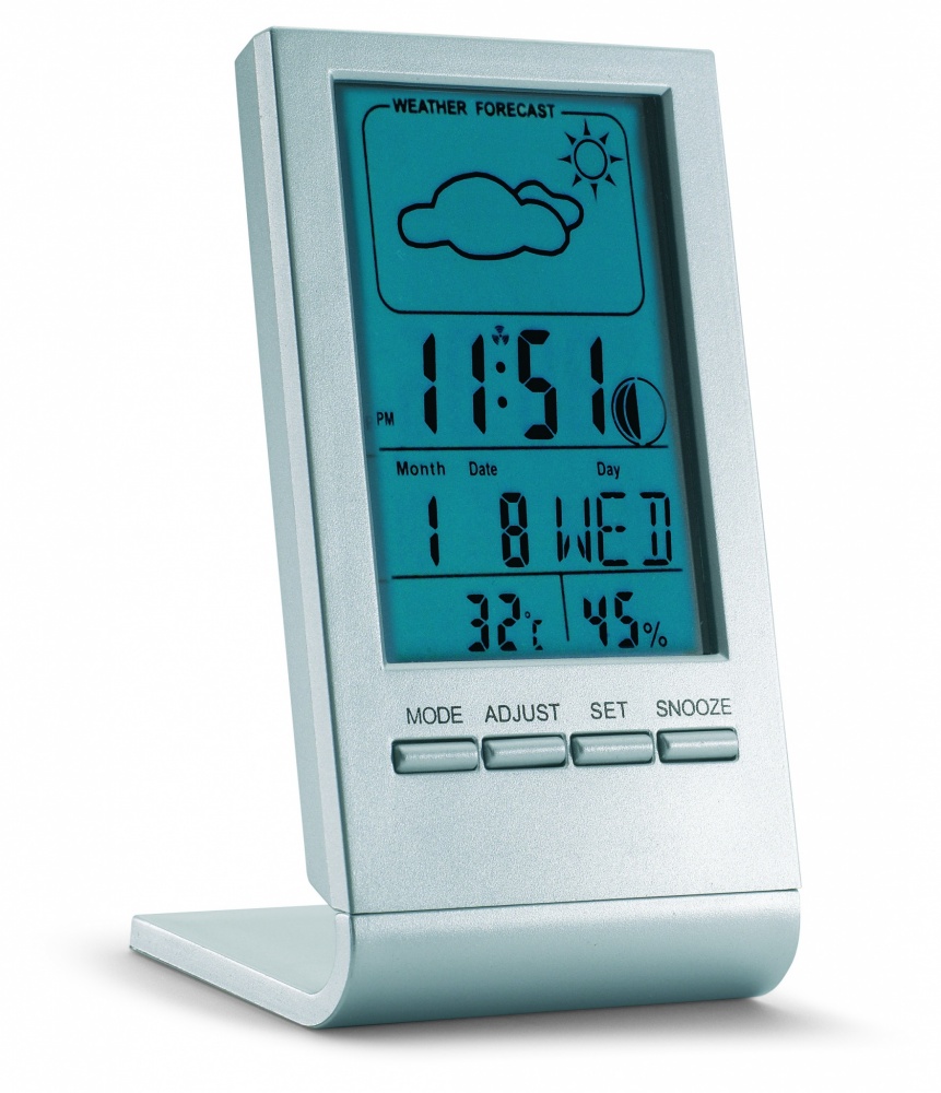 Logotrade promotional giveaway image of: Weather station with blue LCD