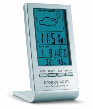Logo trade promotional product photo of: Weather station with blue LCD