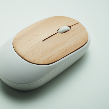 Logo trade promotional gifts image of: Wireless mouse in bamboo