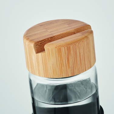 Logo trade promotional merchandise image of: Glass bottle bamboo lid 600ml