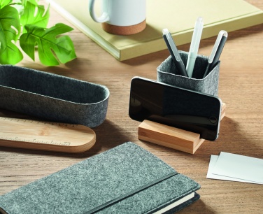 Logotrade business gifts photo of: RPET felt pen pot phone stand
