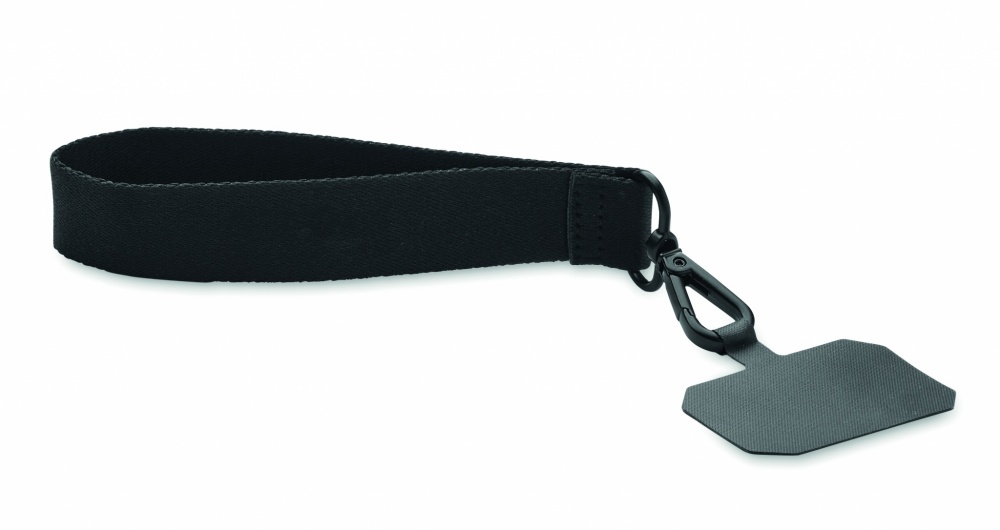 Logo trade promotional giveaways picture of: Polyester phone wrist strap
