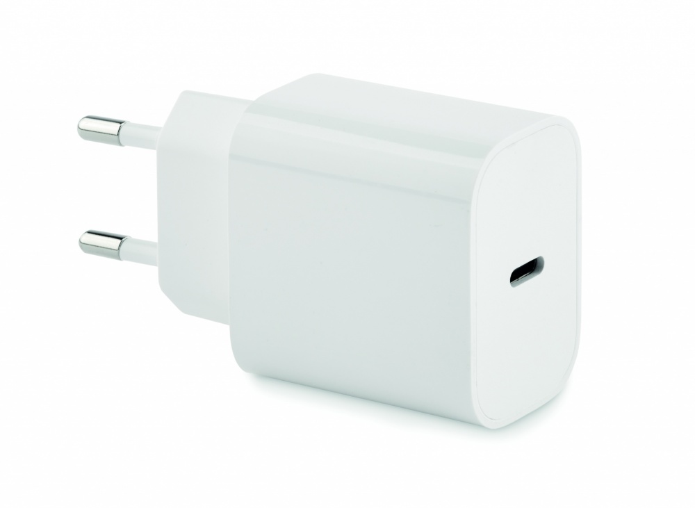 Logotrade promotional gift image of: 20W 2 port USB charger EU plug