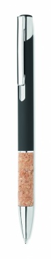 Logo trade promotional gifts image of: Ballpoint pen made of aluminum with a cork grip