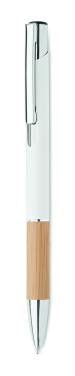 Logotrade promotional gift image of: Ballpoint pen made of aluminum with a bamboo grip
