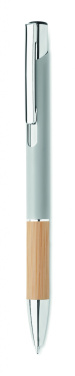 Logotrade corporate gift image of: Ballpoint pen made of aluminum with a bamboo grip
