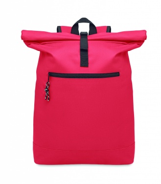 Logo trade corporate gifts image of: 600Dpolyester rolltop backpack