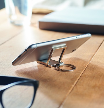 Logotrade promotional merchandise picture of: Metal key ring phone stand Seinajoki