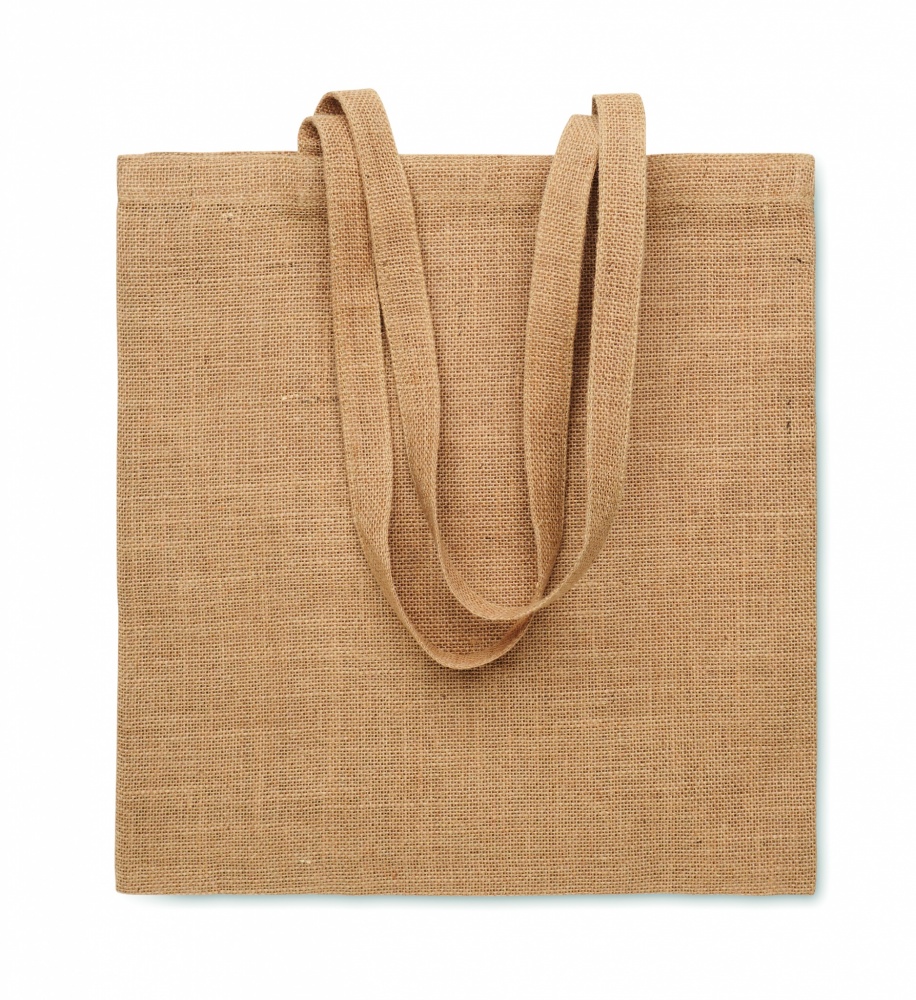 Logo trade promotional gift photo of: Jute long handled shopping bag