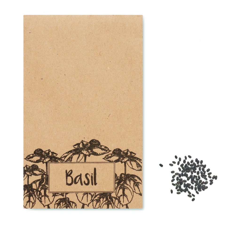 Logo trade corporate gifts image of: Basil seeds in craft envelope