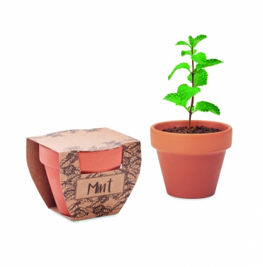 Logo trade promotional item photo of: Terracotta pot mint seeds