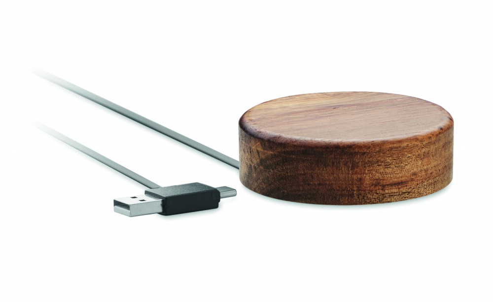 Logotrade promotional item image of: Wireless charger in acacia 15W