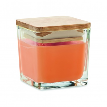 Logo trade promotional gift photo of: Squared fragranced candle 50gr