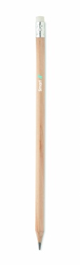Logo trade promotional products image of: Natural pencil with eraser