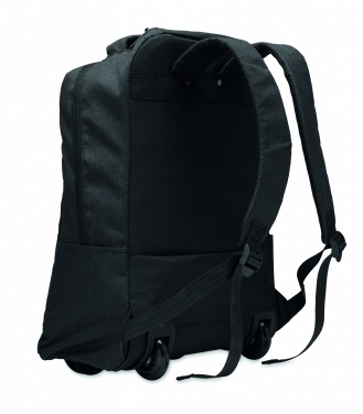 Logo trade business gifts image of: A portable backpack trolley with wheels, made of 600D RPET polyester