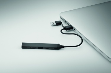 Logotrade promotional gift picture of: USB 4 port hub 19 cm