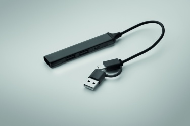 Logo trade promotional giveaway photo of: USB 4 port hub 19 cm