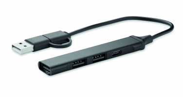 Logo trade promotional items image of: USB 4 port hub 19 cm