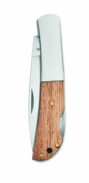 Logo trade promotional giveaway photo of: Foldable knife in acacia wood