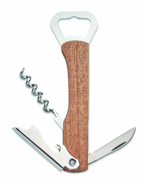 Logo trade corporate gifts image of: 3 in 1 bamboo bottle opener WOOL