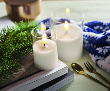 Logo trade promotional item photo of: LED wax candle in glass holder